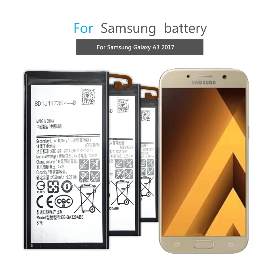 Аккумулятор мобильного телефона для Samsung Galaxy A3 a320 A320F SM-A320F EB-BA320ABE 2350mAh литий-ионный аккумулятор