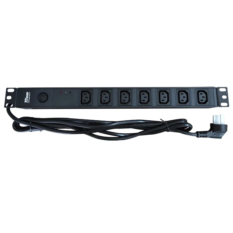 PDU SPD EN10/I709PS 10A 7 WAYS IEC320 C13 Overload Protect Cabinet Socket Power Distribution Unit Surge Protector