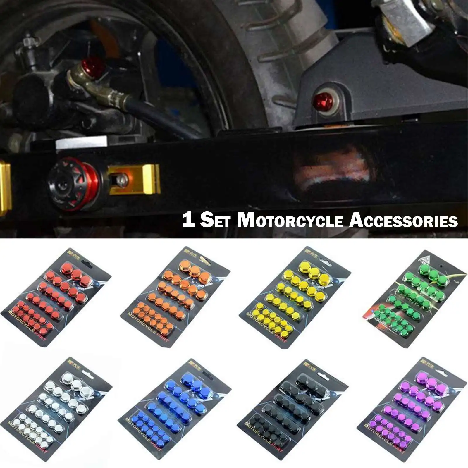 30pcs/set Motorcycle Modification Accessories Head Screw Nut Cap Cover
