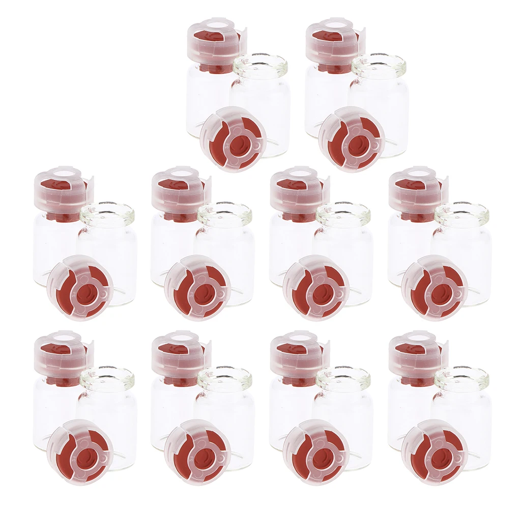 20pcs Empty Sterile Glass Sealed Serum Vials Liquid Containers 5ml