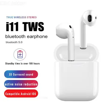 

i11 TWS Bluetooth 5.0 Wireless Earphones Earpieces Mini Earbuds with Mic for iPhone Android All Bluetooth Devices