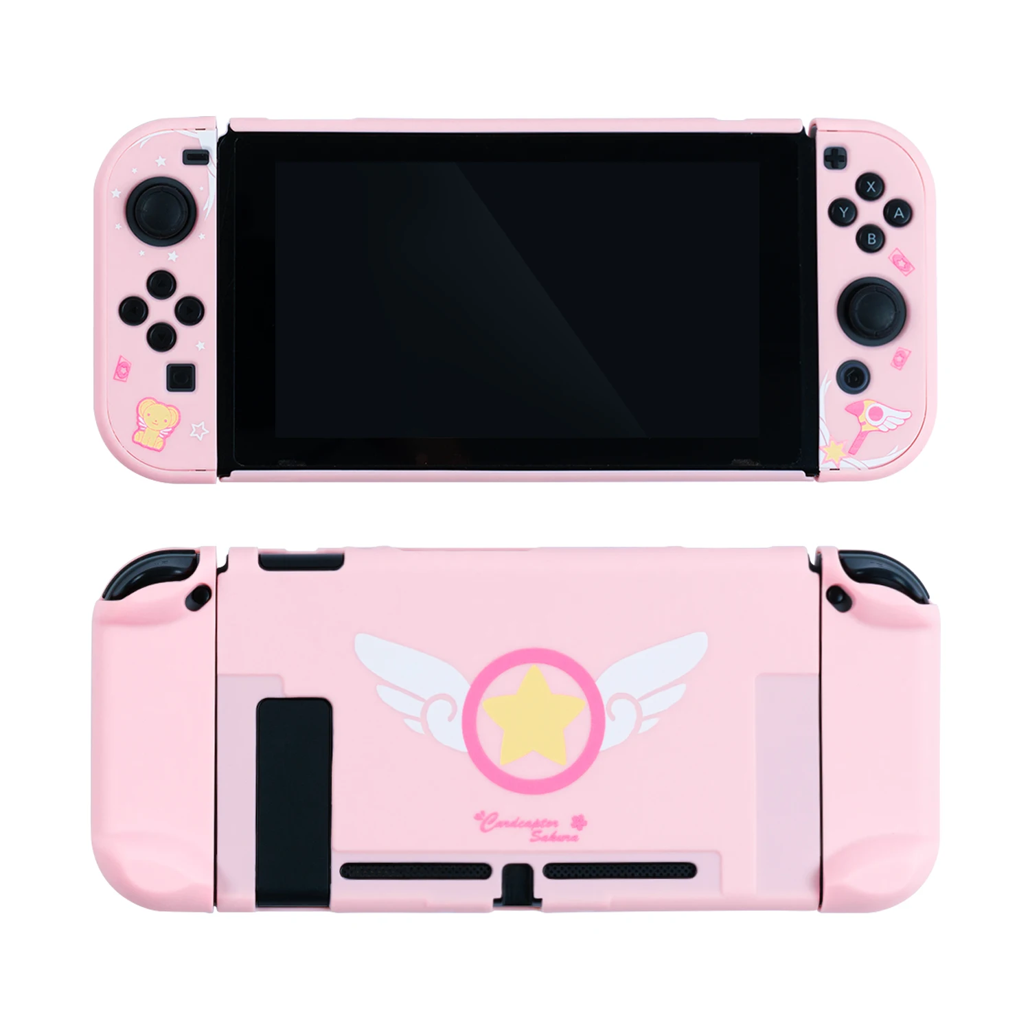 Чехол MONCON Pink Girl для Nintendo Switch с дополнительным защитным закаленным стеклом