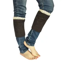 Женские зимние теплые толстые вязаные крючком носки для сапог Короткие гетры хлопковые повседневные meia дропшиппинг 40sp25