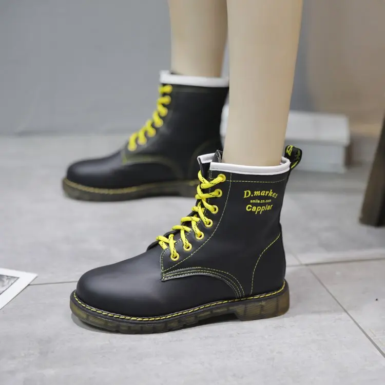

Martin Boots WOMEN'S Shoes Autumn 2019 New Style Fashion British Style Spring And Autumn Online Celebrity Thin Single Boots L Lo