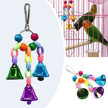 

4 Pcs/Set Swing Toys Colorful Swing With Parrot Bells Connection Decorative Accessories Small Parakeet Cages Bird Supplies Toy