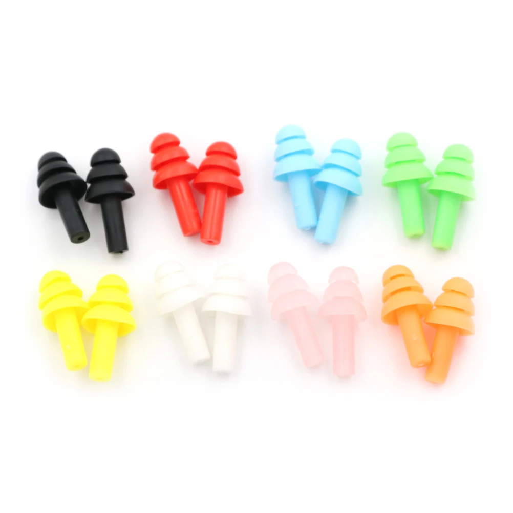 10pair=20pcs Waterproof Swimming Silicone Swim Earplugs Anti Noise Snore Earplugs For Study Sleep Wholesale