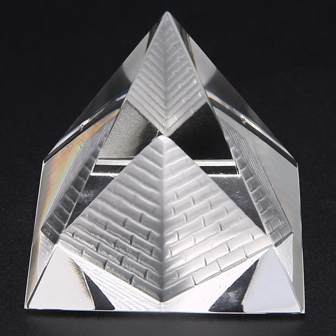 MAYITR 40*40mm Clear Crystal Quartz Pyramid Home Desk Decoration Gift For Party DIY Decorations
