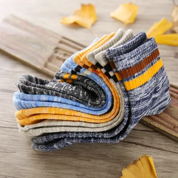 

Korean version of the spring and autumn new cotton casual sports two bars complex tube female socks