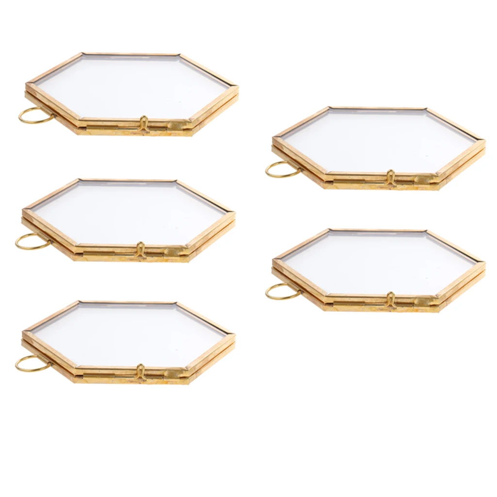 Clear Metal Photo Frame Wall Display, Card Holder with Locket Closure, 3.46-Inch-by-3.35-Inch, Pack of 5