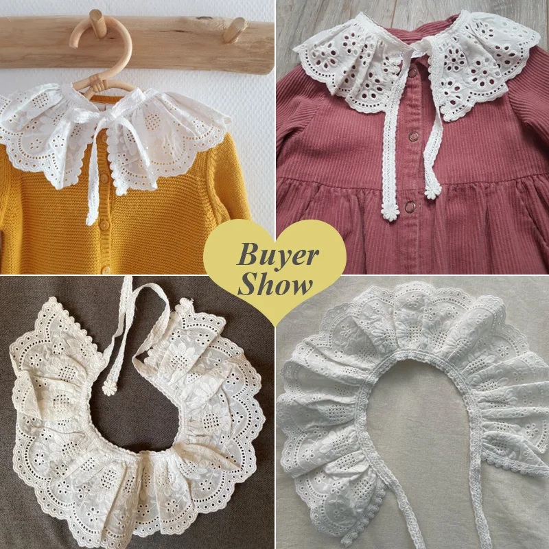 Kids Neckwear Cotton Collar Shawl Bibs Scarf Accessories For Girls 3-8Y