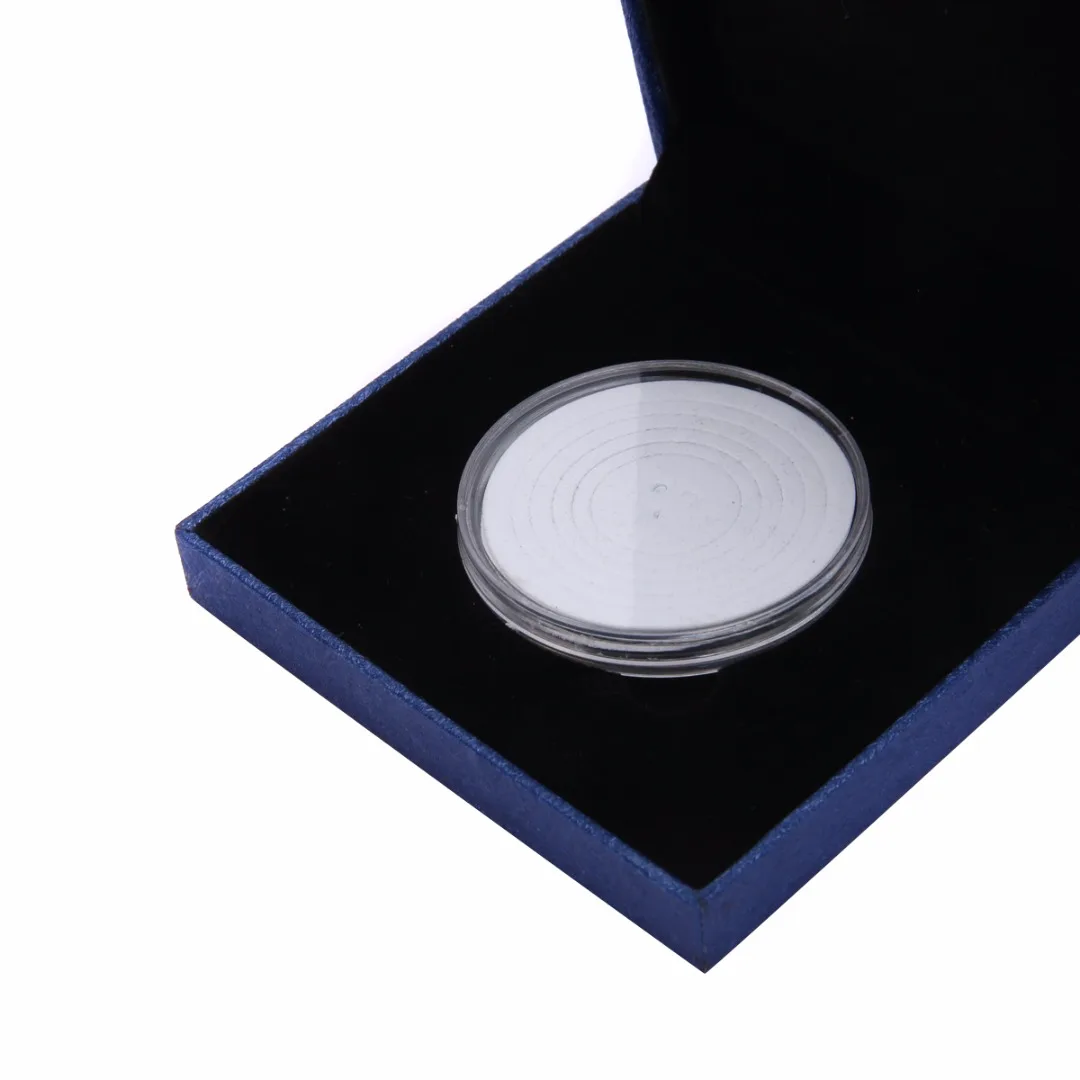 Mayitr Blue Coin Organizer Medal Presentation Display Box Adjust Case with Capsule For Money Collection