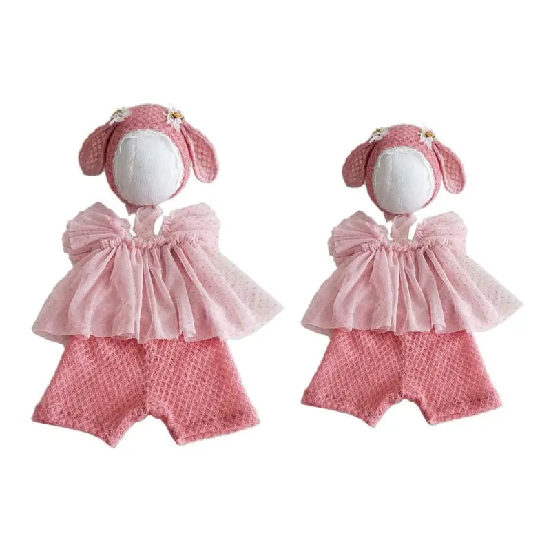 

2019 3 Pcs/set Baby Newborn Kids Photography Props Outfits Infants Shower Gifts Monthly Photo Costume Hat Tops Pants Set