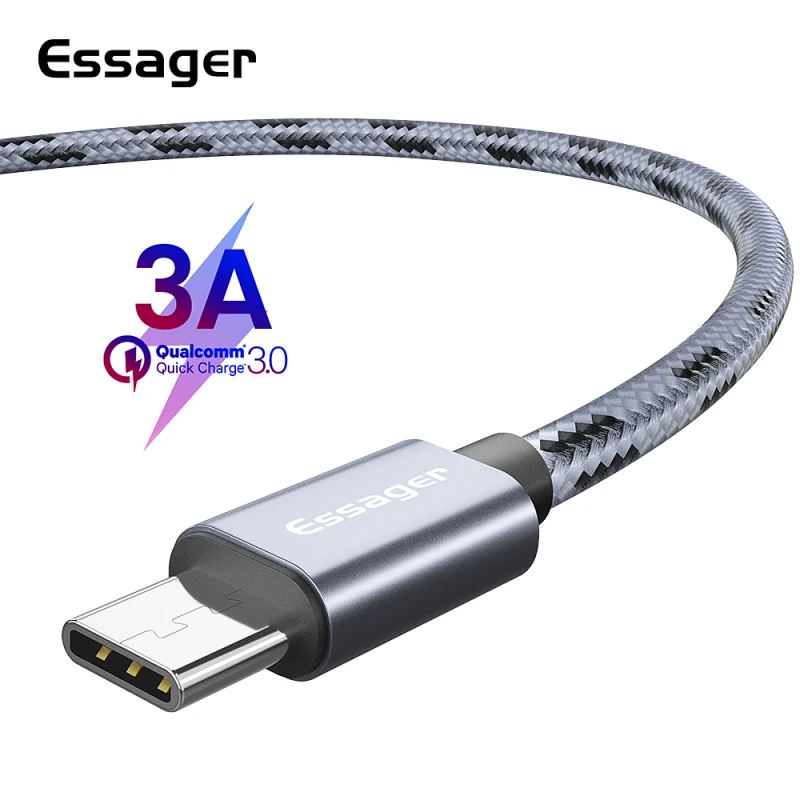 Essager usb type C кабель 3A Быстрая быстрая зарядка 3 м USBC type-C кабель для Xiaomi K20 samsung S10 Oneplus 7 Pro мобильный телефон USB-C