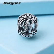 Очаровательный европейский стиль, Стерлинговое Серебро 925 пробы, амулеты с буквой алфавита R, подходят для браслетов и браслетов DIY, ювелирные изделия Memnon LE16R