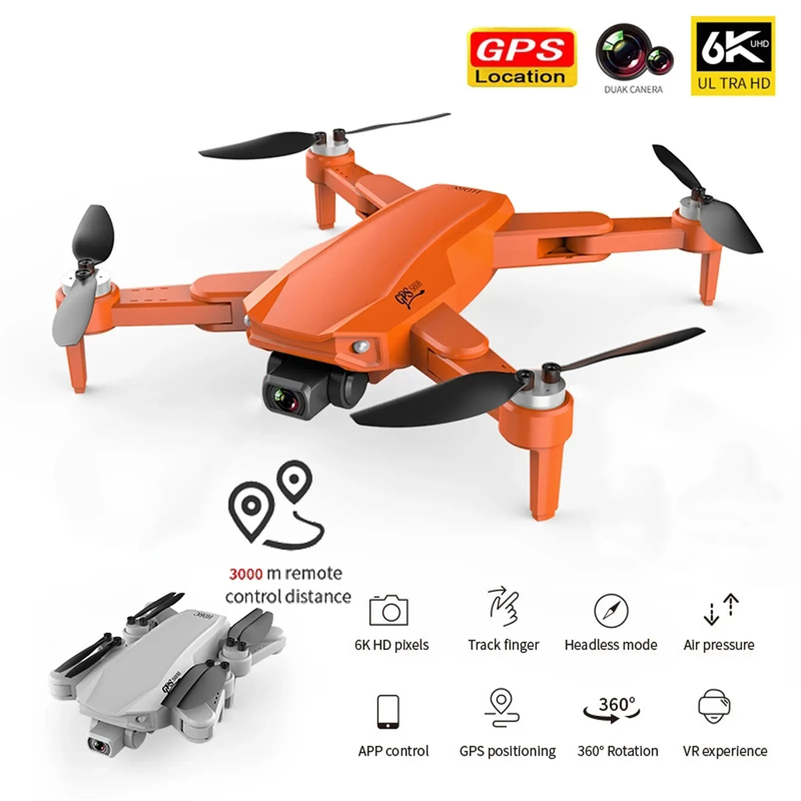 New S608s Gps Drone 6k Dual Hd Camera Professional Aerial Wifi Fpv Brushless Motor Rc Foldable Quadcopter Remote Distance 3km |