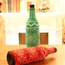 Санта Клаус Снеговик обхват для вина крышка бутылки украшение домашняя Рождественская вечеринка крышка одежда рождественские украшения колпачок для винной бутылки