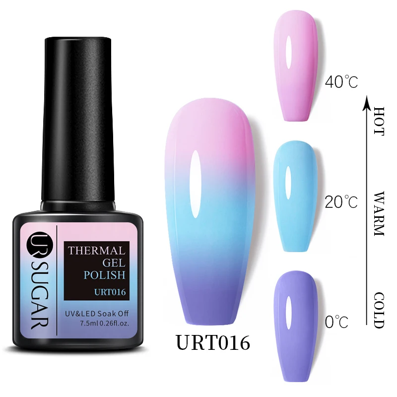 UR SUGAR Thermal Ultra-thin Nail Gel Polish 3 Layers Temperature Changing Gel Varnish Soak Off UV Led Nail Art Manicures