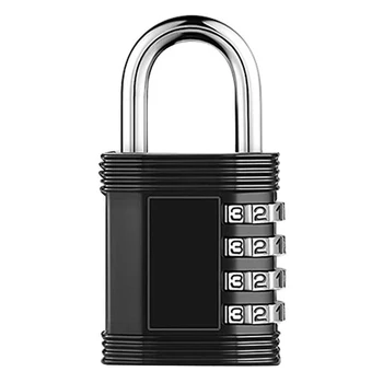 

Outdoor Padlock , 4 Digit Code Padlock for Gym Lockers, Toolbox - Resettable and Weatherproof Number Padlock , Black