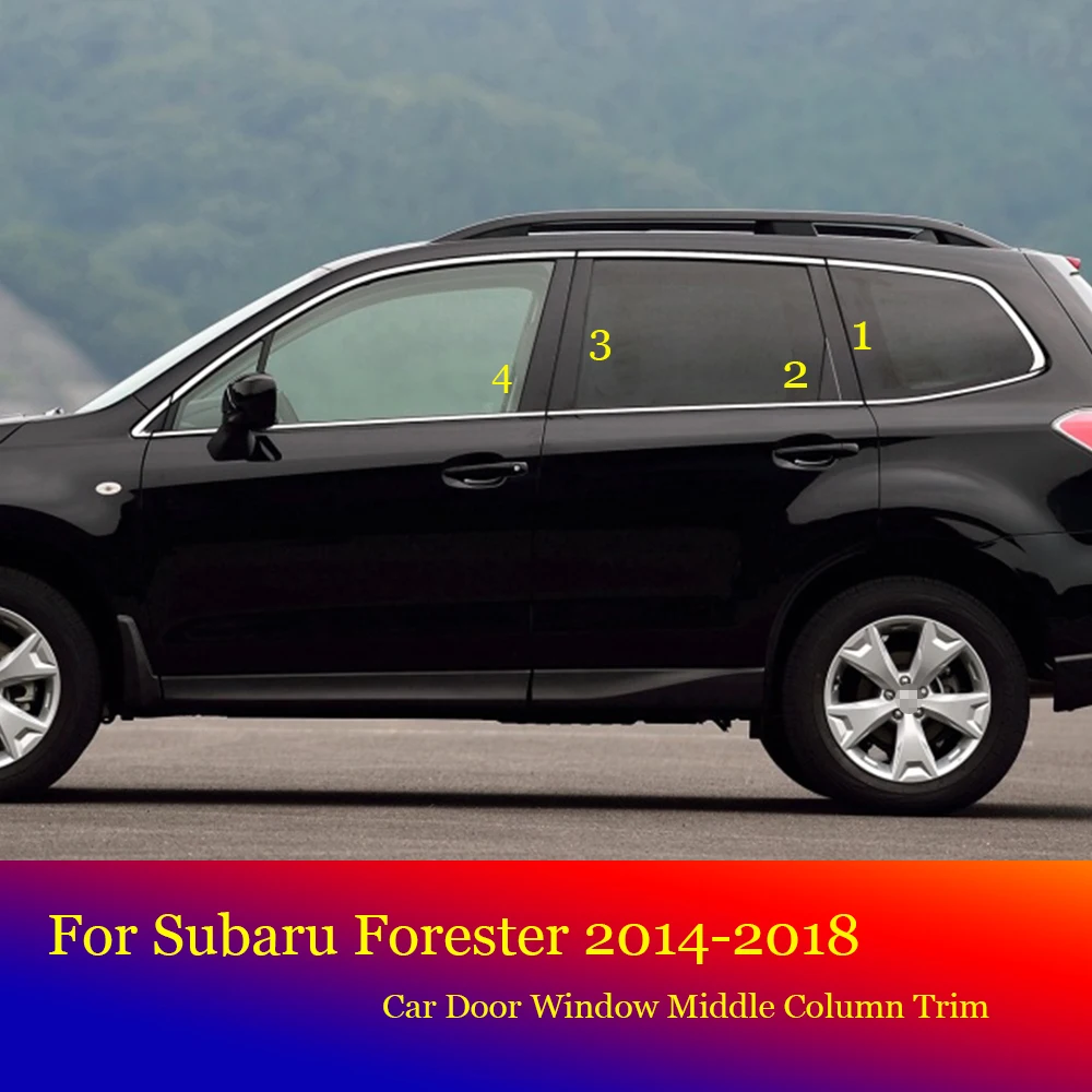 Per Subaru Forester 2014 2015 2016 2017 2018 Car Door Window Colonna Centrale Trim Decorazione Striscia Di Protezione Adesivi Per Pc Neri