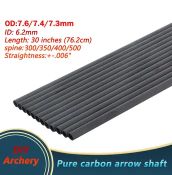 

12Pcs 30Inch Pure Carbon Arrow Shafts Spine 300/350/400/500 Carbon Fiber Arrow Shaft DIY Bow and Arrow Crossbow for Hunting
