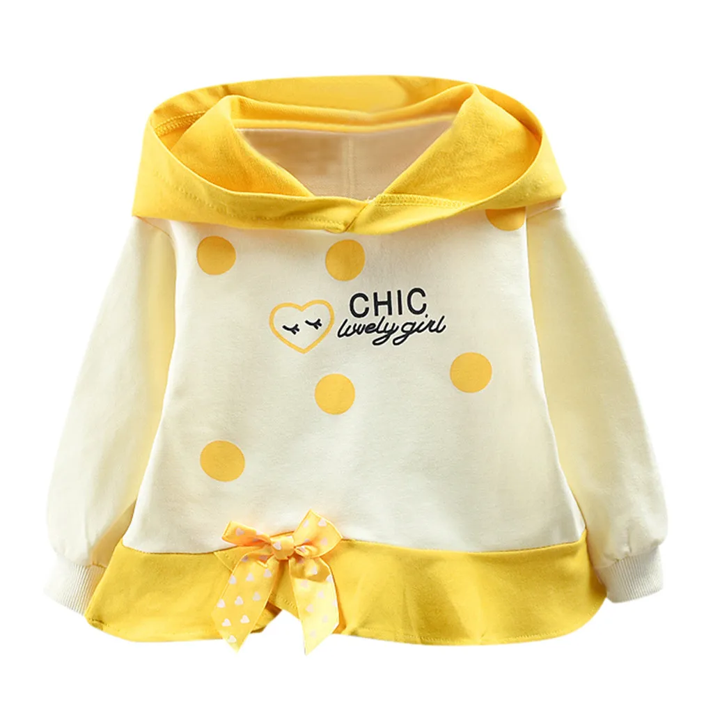 Корейский стиль, Детская толстовка с капюшоном зимняя детская рубашка для маленьких девочек одежда для малышей хлопковая милая лента, одежда с принтом, l5010918