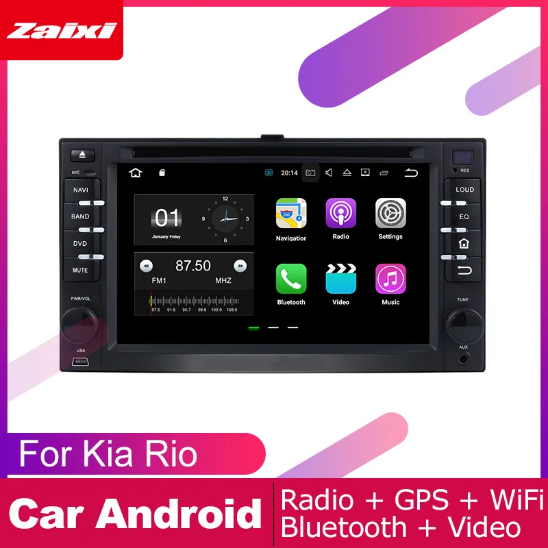 Автомобильный DVD плеер ZaiXi 2 DIN GPS навигатор Navi для Kia Rio 2005 ~ 2011 мультимедийная