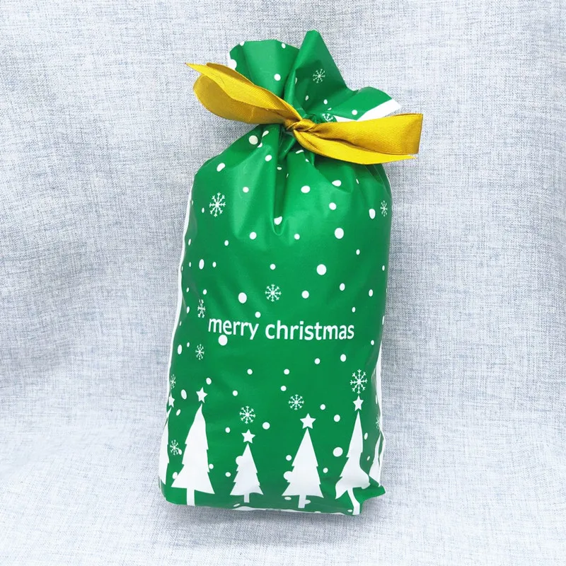 tree green 12 шт. веселые рождественские подарочные сумки Санта Клаус Рождественская елка упаковочные сумки с новым годом рождественские конфеты сумки Navidad Noel - Цвет: tree green