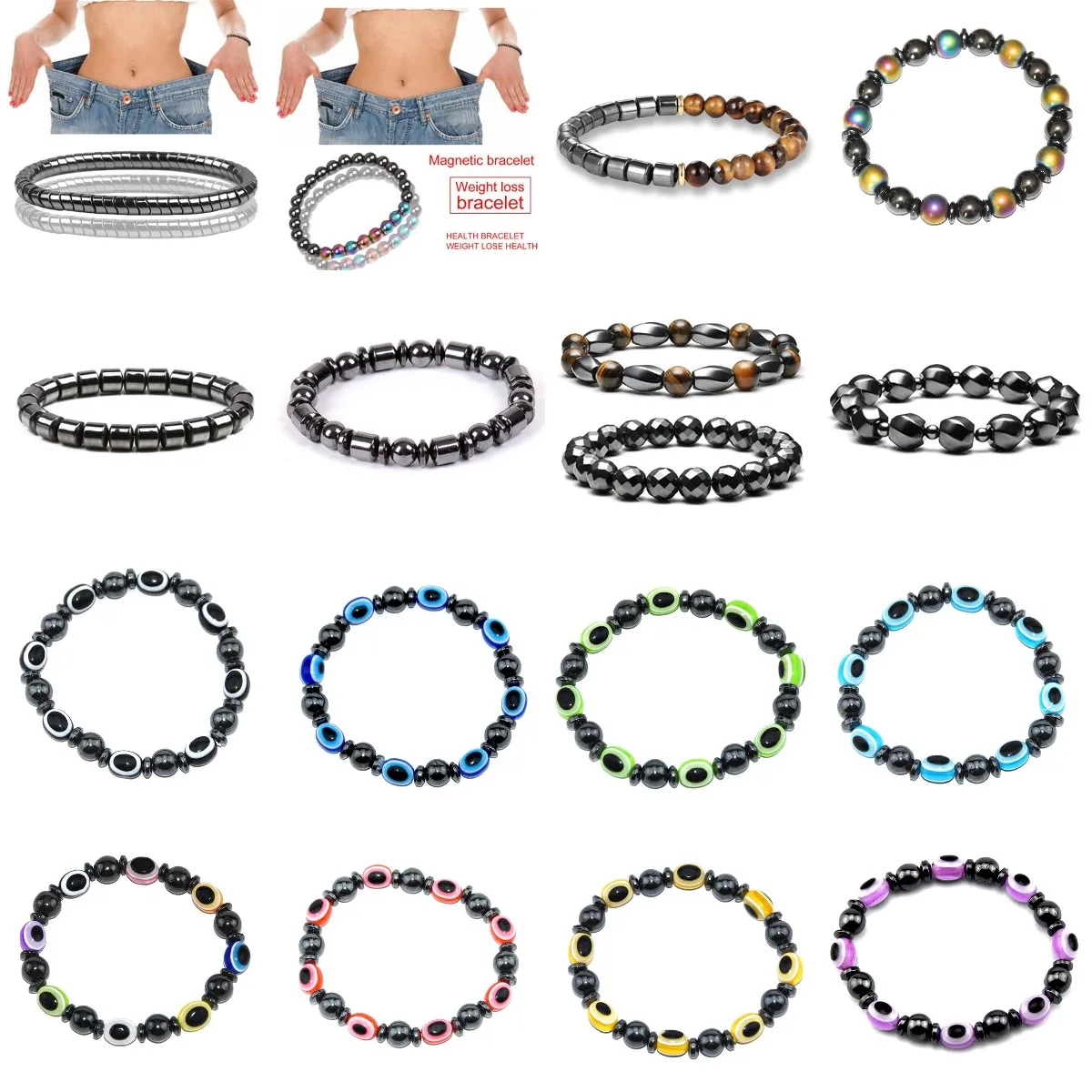 Magnetic Slimming Anklet Bracelet Necklace Gallstone Weight Loss Stimulating Acupoints Therapy Fat Burning Health Care magnetic slimming bracelet