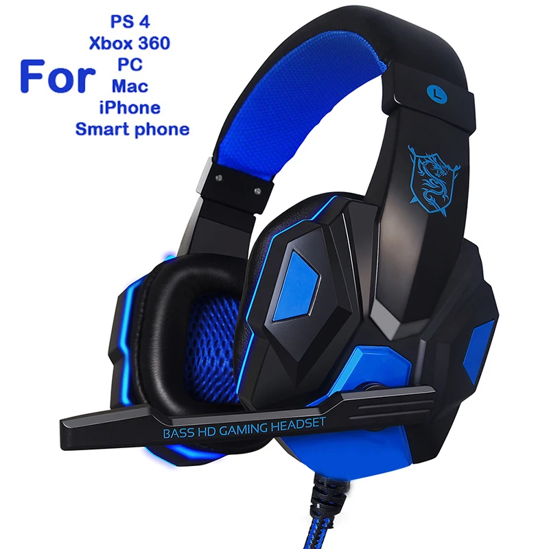 3,5mm juegos por cable para auriculares estéreo de aislamiento de ruido auriculares con micrófono para PS4 Xbox 360 Nintend interruptor iPad PC teléfono inteligente