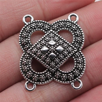 

WYSIWYG 3pcs Antique Silver Color Body Chain Flower Porous Connectors 26x31mm Necklace Making Accessoreis