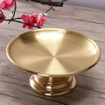 

Copper Retro Offerings Tray Storage Tray Fruit Plate Dried Fruit Dish Plate Decoration Buddha Ornaments Temple Tray Home Decor