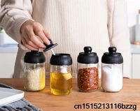 30PCS 250ml Seasoning Bottles Glass Condiment Storage Containers Condiment Pot Spice jar with Spoon Honey Pot Oil Brush Bottle
