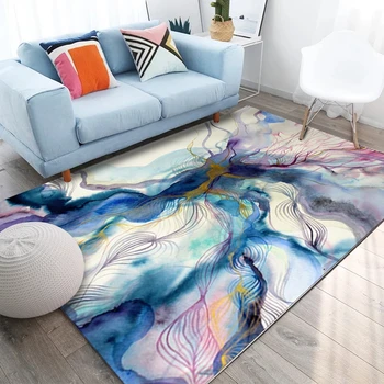

Abstract Painting Carpets and Rugs for Living Room Nordic Colorful Geometric Patterns Anti-Slip Tea Table Kids Floor Mats