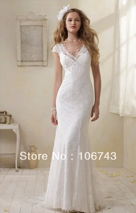 Gratis Verzending Mermaid Stijl Heet Verkoop Sexy Bruid Gown Custom Maten Kant Hoge Kwaliteit V-hals Klassieke Vintage Witte Trouwjurk Gratis Verzending Mermaid Stijl Heet Verkoop Sexy Bruid Gown Custom Maten Kant Hoge Kwaliteit V-hals Klassieke Vintage Witte Trouwjurk