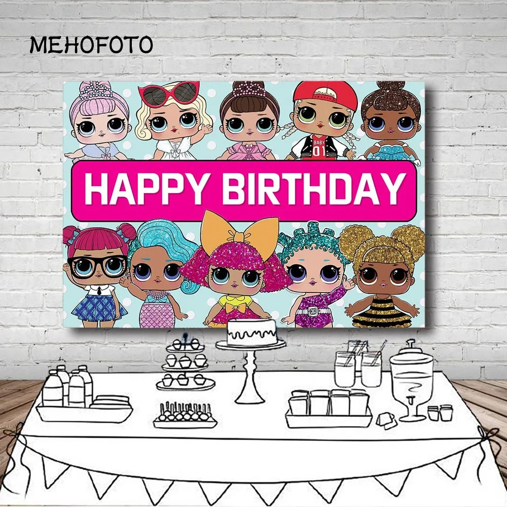 

NeoBack Cartoon Character Baby Shower Happy Birthday Background Anime Girl Birthday Party Photography Background Photo Backdrop