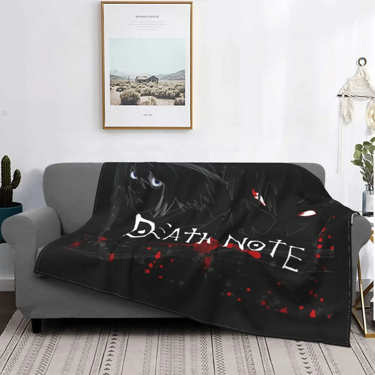 

Фланелевое Одеяло Death Note, аниме креативное одеяло Shinigami для дома, гостиницы, дивана, 125*100 см, плюшевое тонкое одеяло