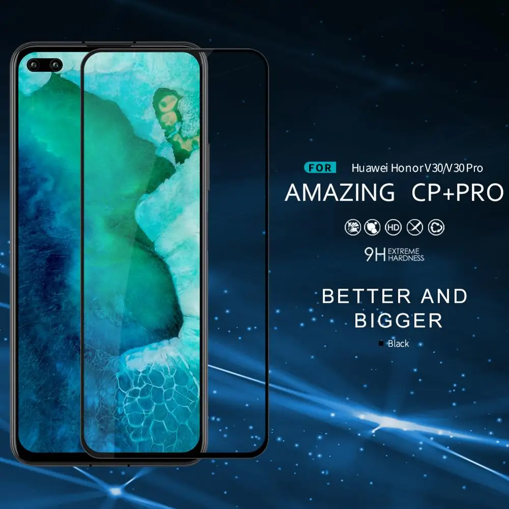 Закаленное стекло NILLKIN CP + для Huawei Honor V30 защитная пленка с полным клеем защиты