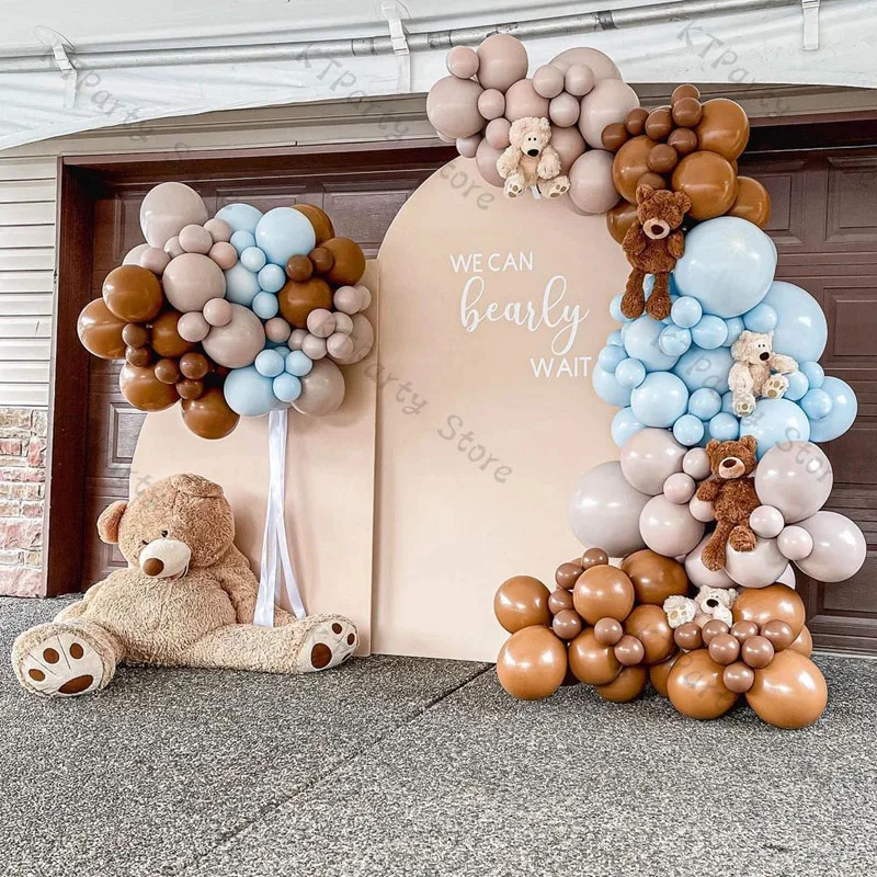 

159pcs Macaron Blue Balloon Garland Doubled Wedding Decoration Apricot Coffee Balloons Arch Baby Shower Birthday Party Decor