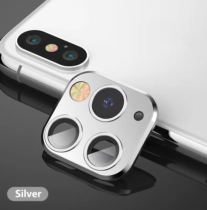 Silver Роскошный металлический чехол для объектива камеры для iPhone 11 Pro MAX, защитный чехол-кольцо для iPhone X XS MAX XR, защитный чехол для камеры - Color: Silver