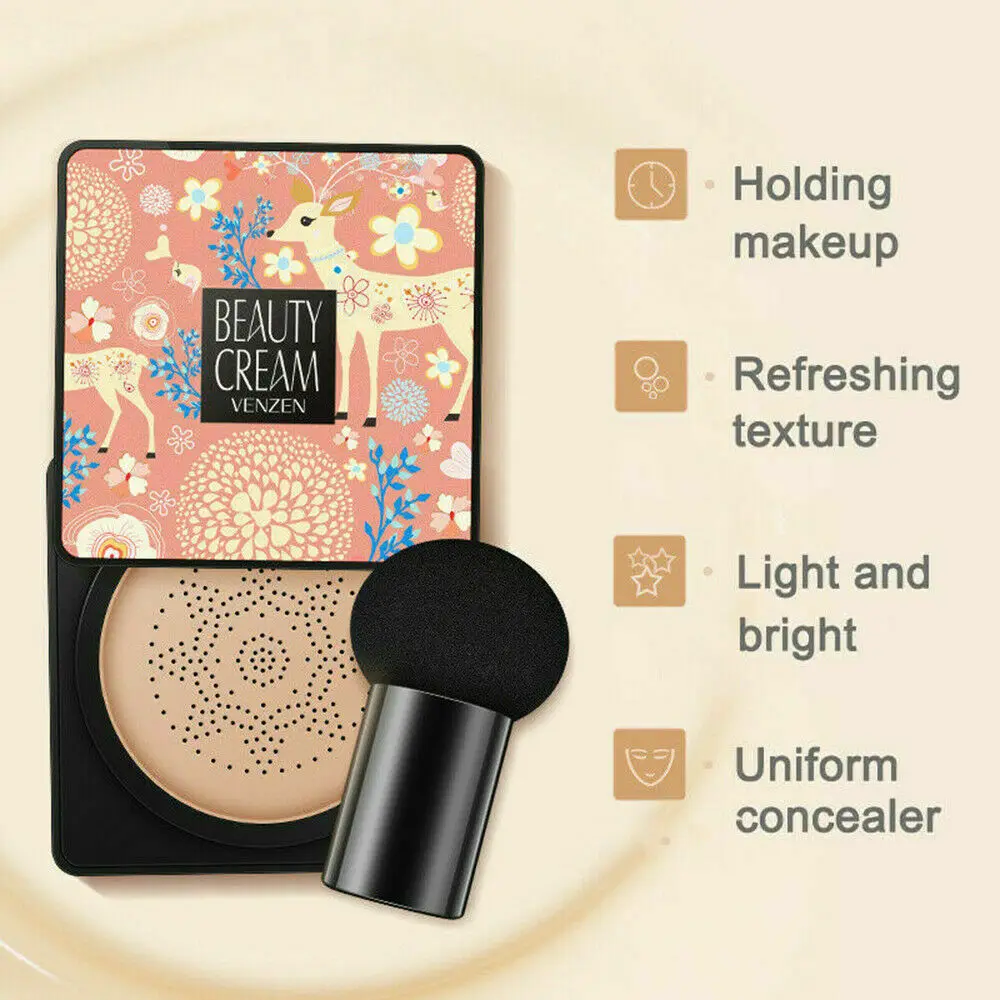 Small Mushroom Head Air cushion BB cream Female Concealer Moisturizing Base Concealer Foundation Concealing Breathable Makeup