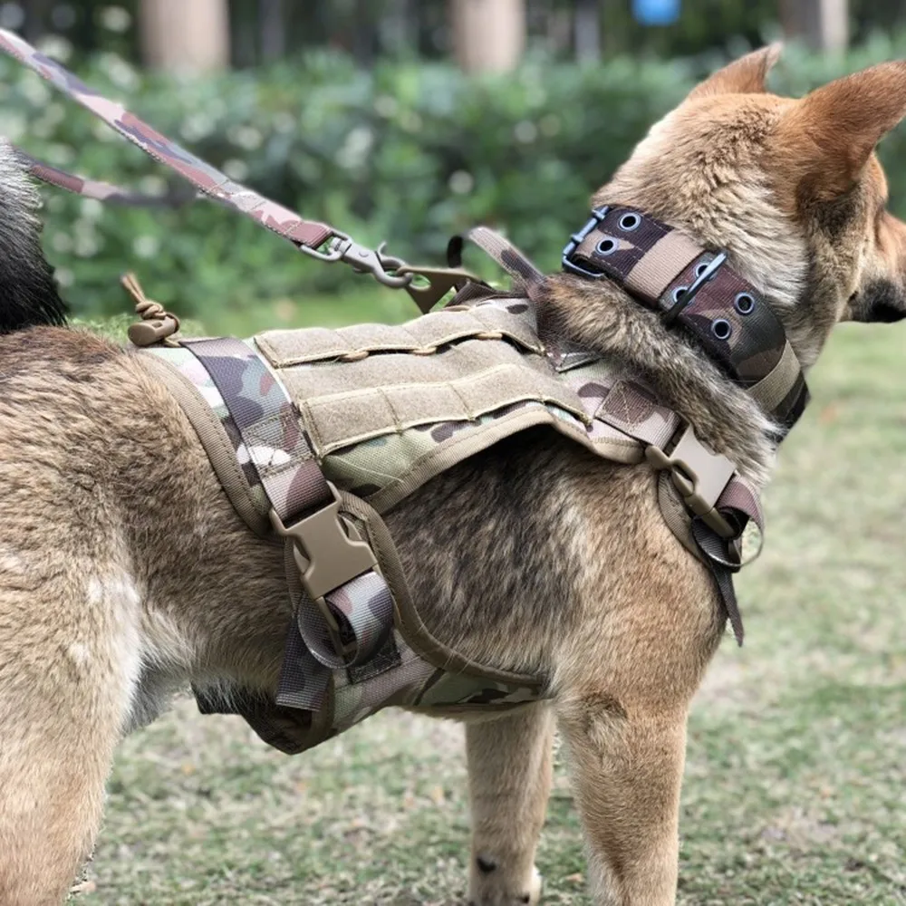 1 pc Pet Dog Jungle Protective Clothing Vest Large Dog Clothes Outdoor Tactical MOLLE D4 Dog Vest With 3 MOLLE Bag