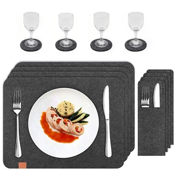 

Home Multicolor Felt Western Food Mat Creative Bowl Mat European Style Heat Insulation Non Woven Fabric Coaster