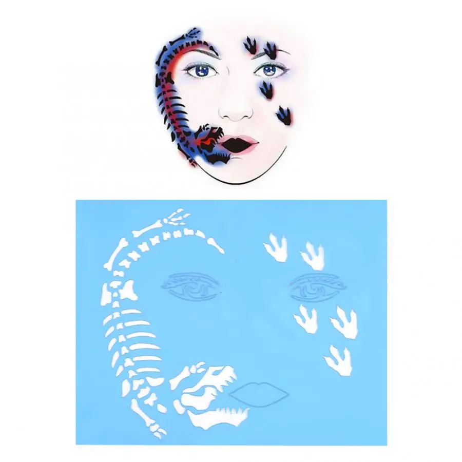7pcs/set Reusable Face Paint Stencils Body Painting Unique Template Drawing Facial Makeup Template Tattoo Design Tools face painting template