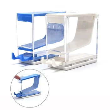 

1 Pcs Dental Dentist Cotton Roll Dispenser Holder Press Type Hemostatic Cotton Box White Blue