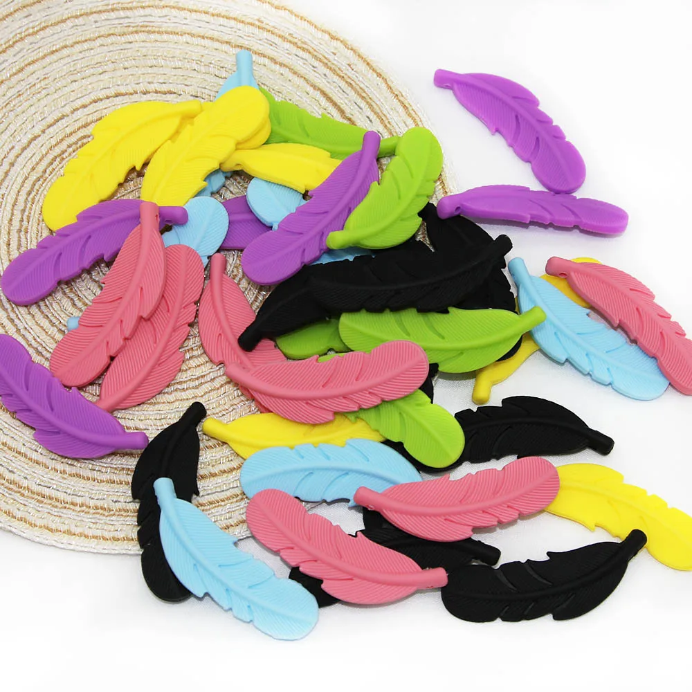 cute-idea-100pcs-silicone-beads-feather-teether-bpa-free-rodents-teething-necklace-food-grade-infant-chewable-toys-baby-teether