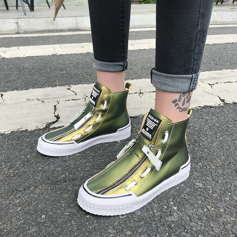 

Glitter High Top Winter Sneakers Woman Waterproof 2019 Fashion Hip Hop Women Casual Shoes Keep Warm Non-slip Ankle Boots Women