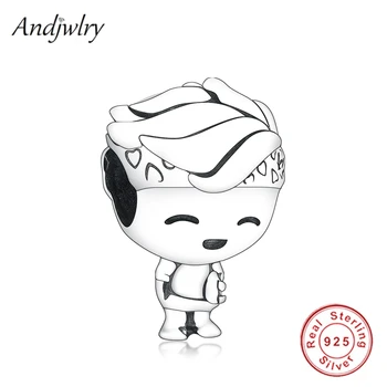 

925 Sterling Silver Boy Teenager Charm Fit Original Charms Bracelet 925 Sliver Beads DIY Jewelry Charm Berloque