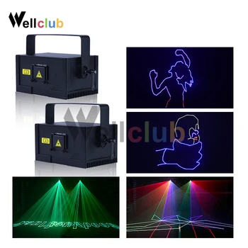 

2pcs 1W RGB Animation Laser Satge light Programmable Projector Dj Light /Disco Light/Laser Show System For Nightclub Bar Party