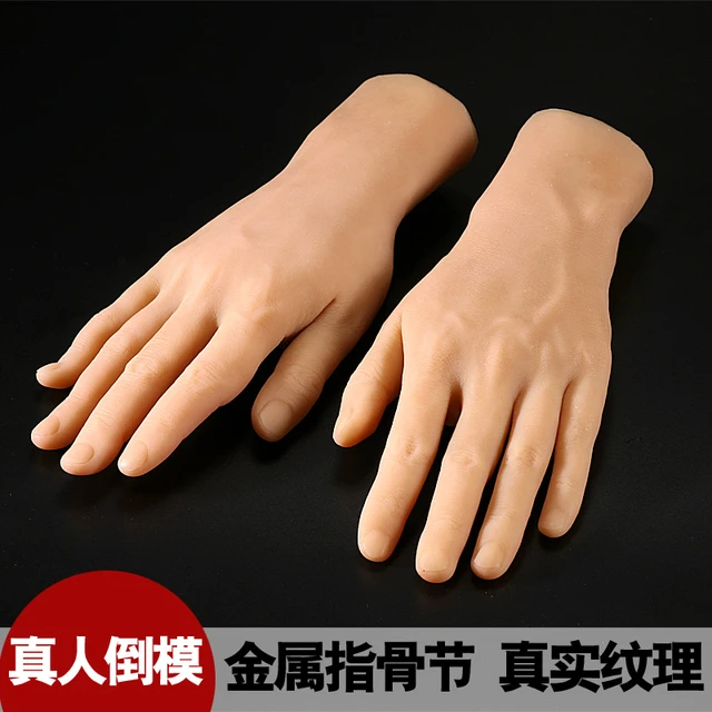 Real Lifelike Soft Male Silicone Mannequin hand For Display Watch jewelry  Nail Art Hand Arts and entertainment Model hand - AliExpress