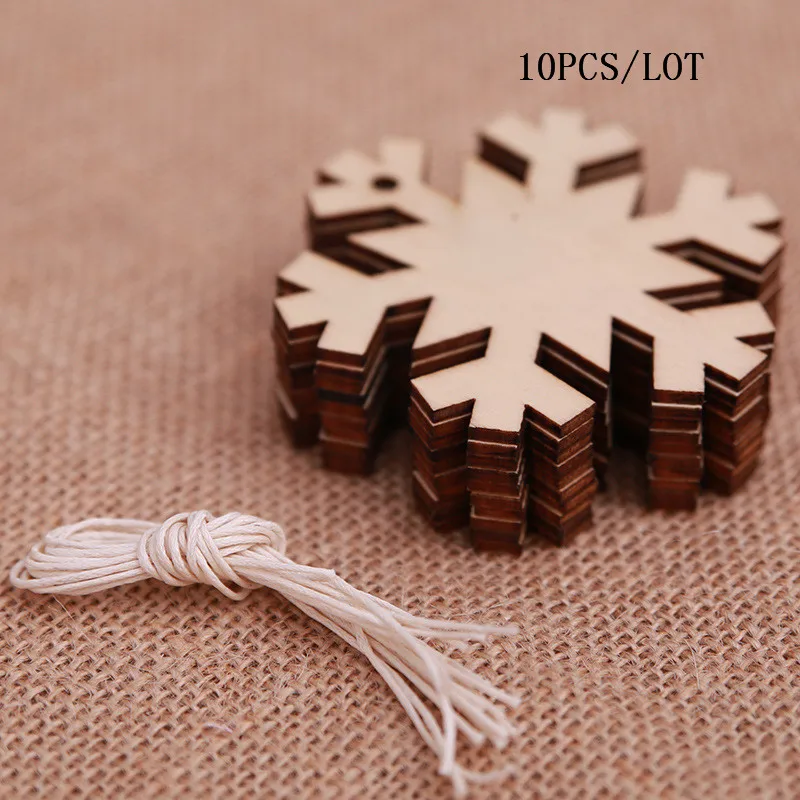 Kids diy gift Wooden angel New Year snowflake Christmas Pendants Craft Christmas Tree Decoration For Home Navidad Ornaments - Цвет: Армейский зеленый